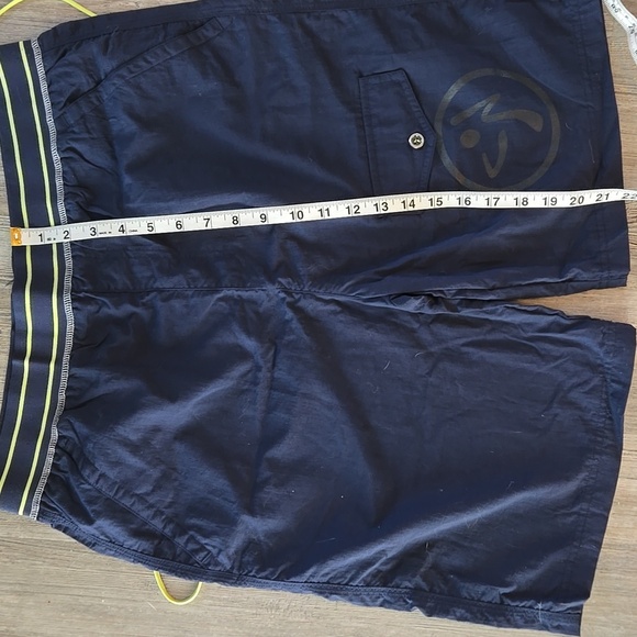 Zumba Navy Blue Shorts with Yellow Accents - Picture 4 of 4